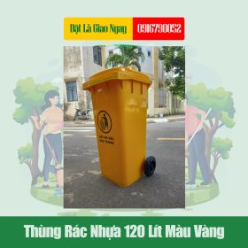 Thùng Rác Nhựa 120 Lít Vàng - Giao Hàng Nhanh Chóng