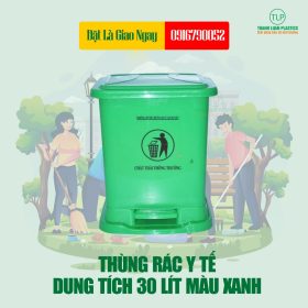 Thùng Rác Y Tế 30 Lít Chân Đạp Màu Xanh - Đặt Hàng: 0916790052