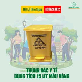 Thùng Rác Y Tế 15 Lít Màu Vàng - Hotline 0916790052