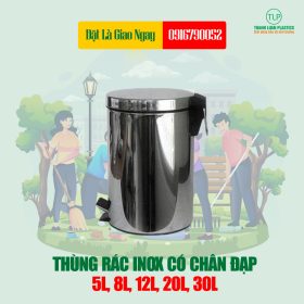 Các Loại Thùng Rác Inox Có Chân Đạp Trụ Tròn