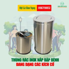 Đa Dạng Kích Cỡ Thùng Rác Inox Có Nắp Lật