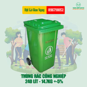 Thùng Rác Nhựa 240 Lít - Loại Dày 14.7Kg