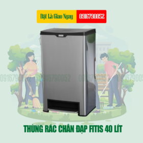 THÙNG RÁC FITIS INOX CHÂN ĐẠP 40 LÍT